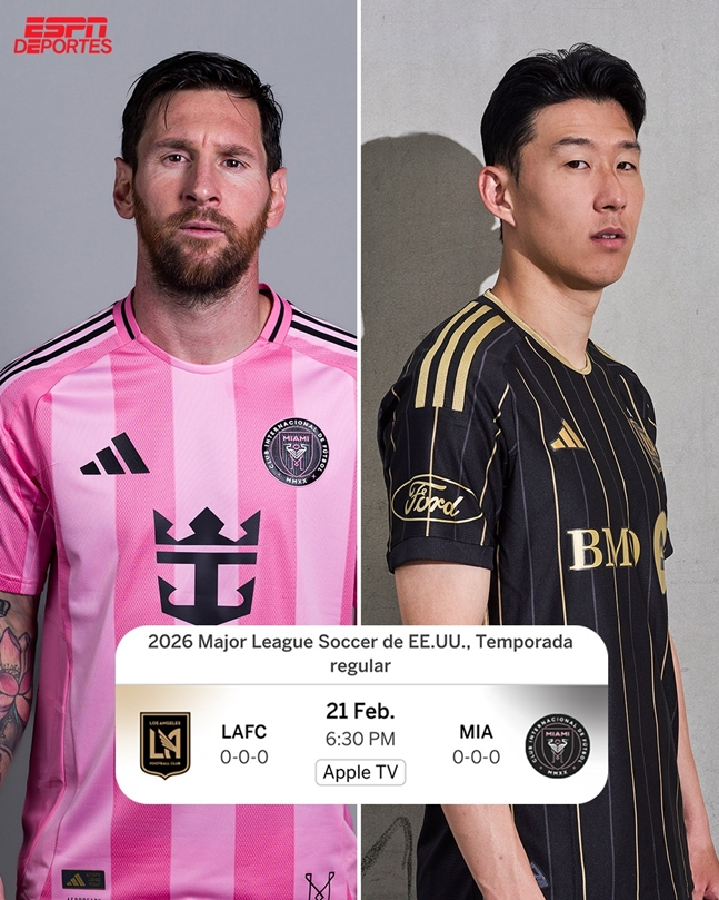 맞대결을 앞두고 있는 메시(왼쪽)와 손흥민. /사진=ESPN 데포르테스 공식 SNS