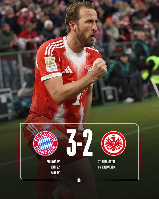 바이에른 뮌헨과 아인라흐트 프랑크푸르트의 21일(한국시간) 독일 뮌헨의 알리안츠 아레나에서 열린 2025~2026 분데스리가 23라운드 홈 경기 결과. /사진=바이에른 뮌헨 공식 사회관계망서비스(SNS)