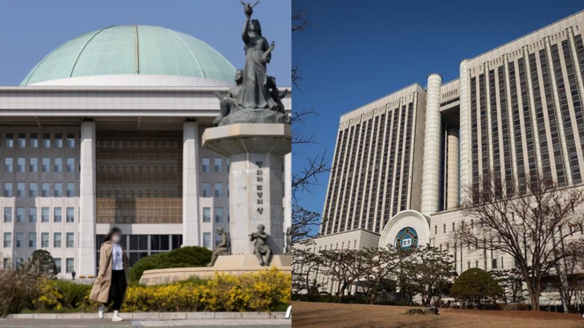 국회의사당 청사(왼쪽)와 서울법원종합청사(오른쪽). /사진=뉴스1