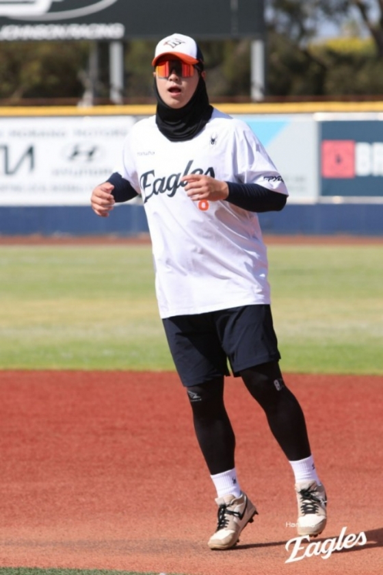 노시환이 호주 스프링캠프에서 훈련을 하고 있다. /사진=한화 이글스 제공