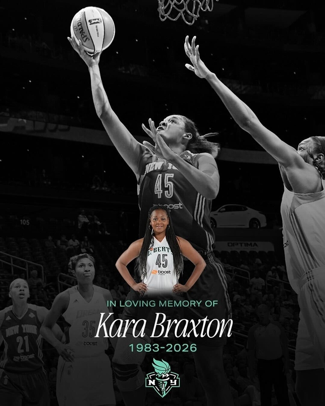 카라 브랙스턴을 추모하는 리버티 구단. /사진=뉴욕 리버티 구단 공식 SNS