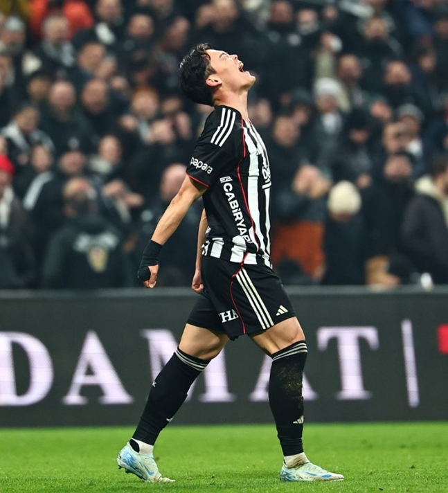 세리머니를 하고 있는 오현규. /사진=베식타스 공식 홈페이지