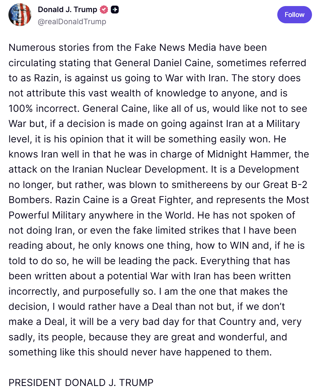 사진=트루스소셜