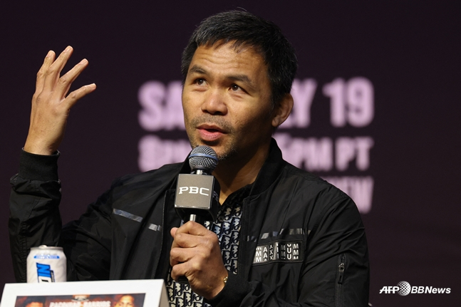 지난해 6월 파퀴아오의 모습. /AFPBBNews=뉴스1