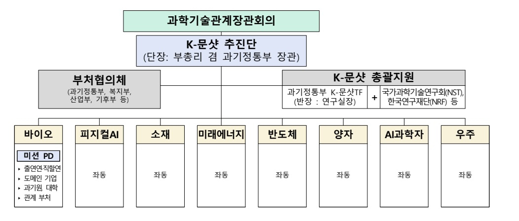 K-문샷 프로젝트 추진단 조직도 안 /사진=과학기술정보통신부