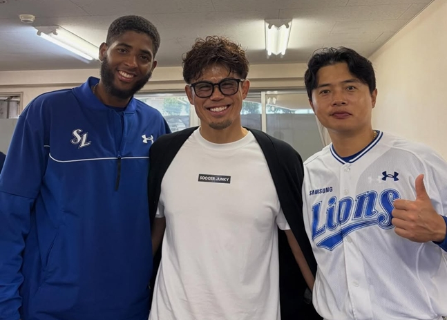 디아즈(왼쪽부터), 이마에, 김헌곤. /사진=이마에 SNS