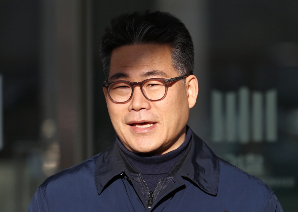 지난 1월14일 서울동부지검에 파견돼 3개월간 '세관 마약수사 은폐 의혹'을 수사한 백해룡 경정이 서울 송파구 동부지검에서 파견 종료 입장을 밝히고 있는 모습./사진=뉴스1.