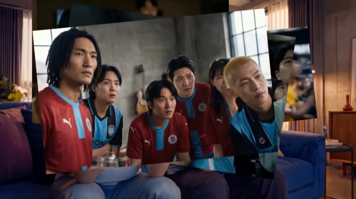 AI로 생성된 용인FC와 천안시티 팬들. /사진=K리그 유튜브 캡처