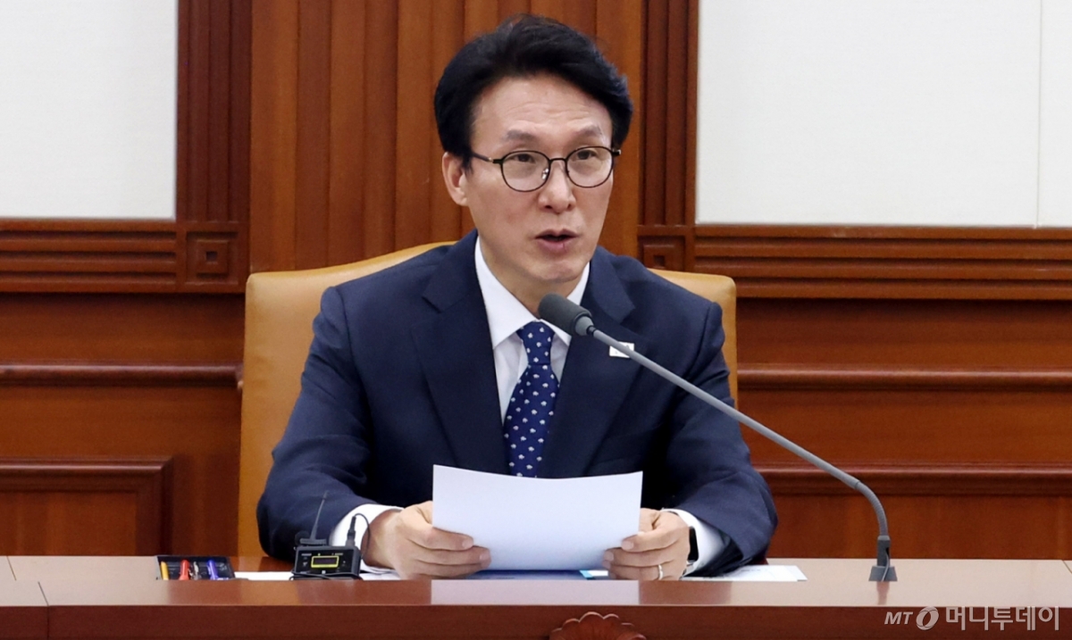 김민석 국무총리가 26일 오후 서울 종로구 정부서울청사에서 열린 민·관 대테러 업무혁신 TF 2차 전체회의에서 발언하고 있다. /사진=뉴시스