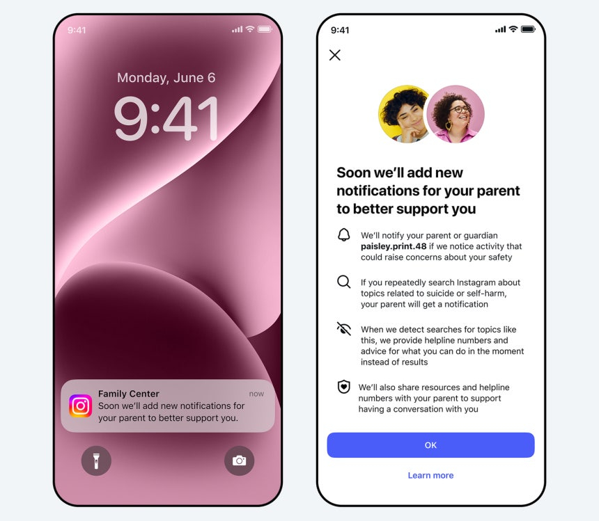 메타 인스타그램 부모 알림 /사진=뉴스1