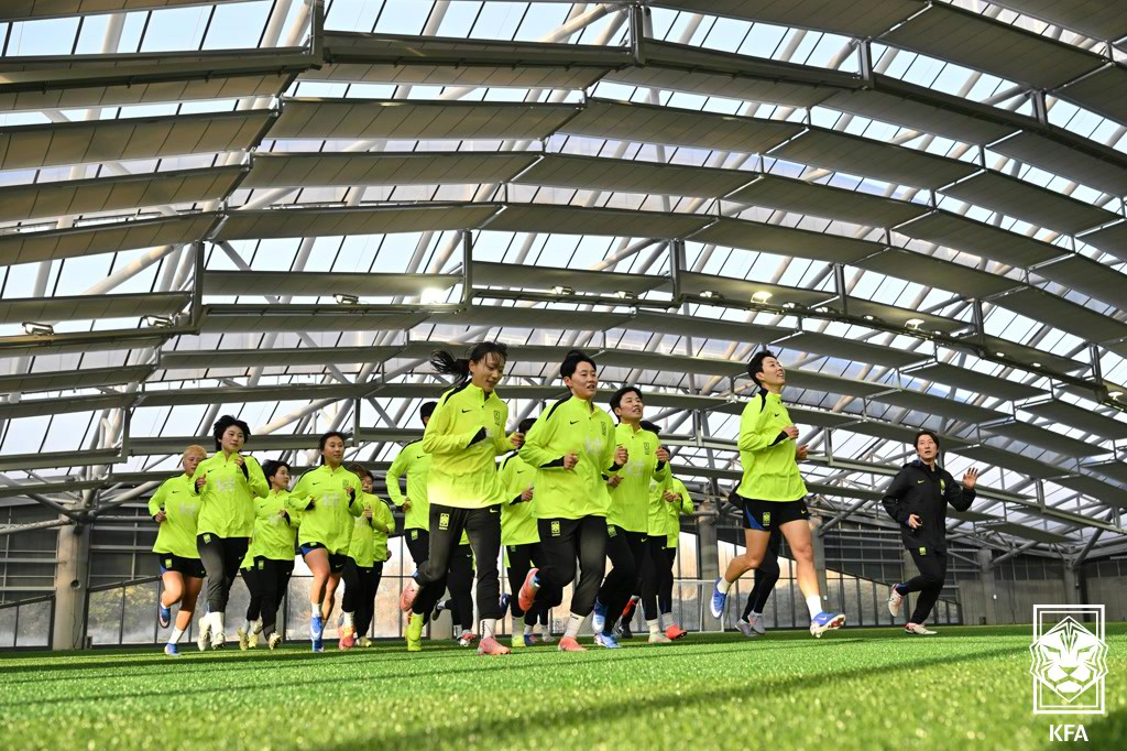 2026 AFC 여자 아시안컵 대비 훈련 중인 여자 축구대표팀. /사진=대한축구협회 제공