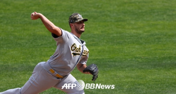 오클랜드 애슬레틱스 시절 버치 스미스의 투구 모습. /AFPBBNews=뉴스1
