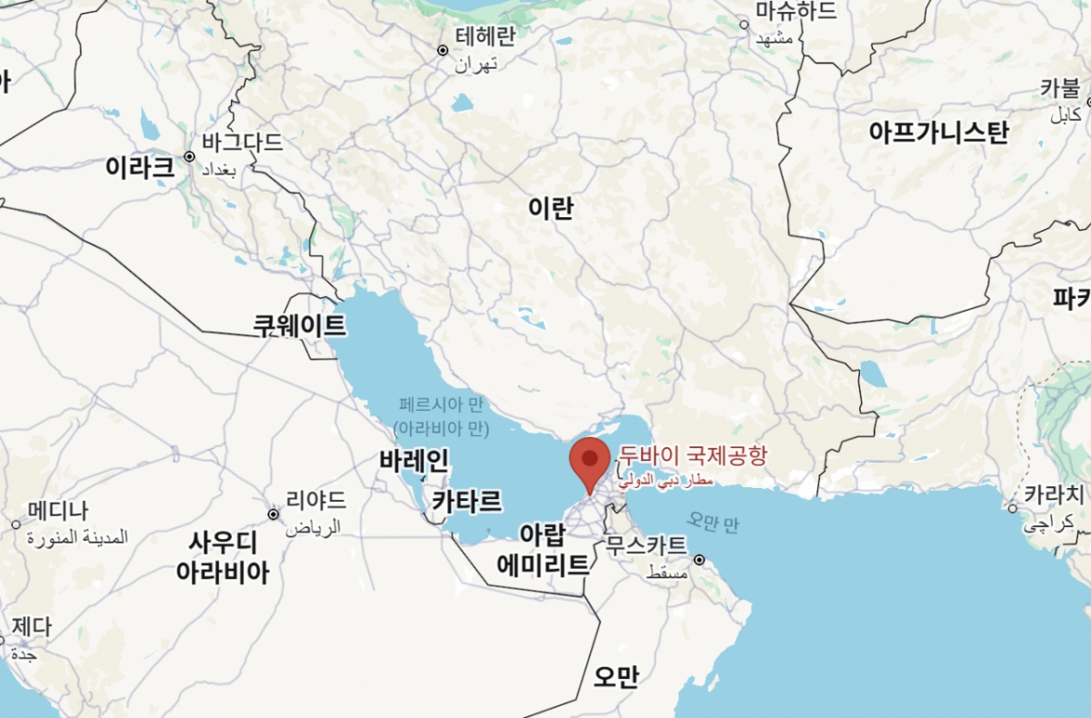 두바이 국제공항 위치/사진=구글맵