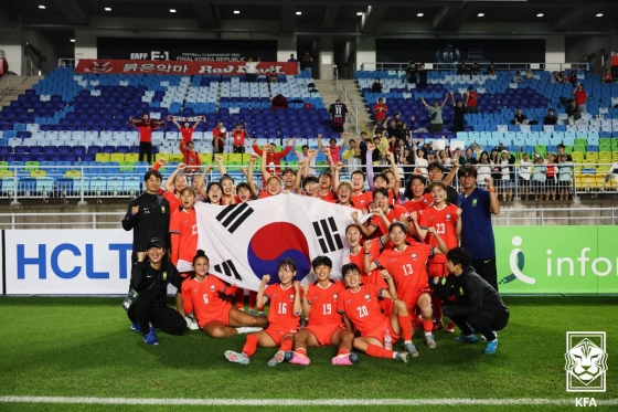 2025 동아시아축구연맹(EAFF) E-1 챔피언십에서 우승한 여자축구대표팀. /사진=대한축구협회(KFA) 제공