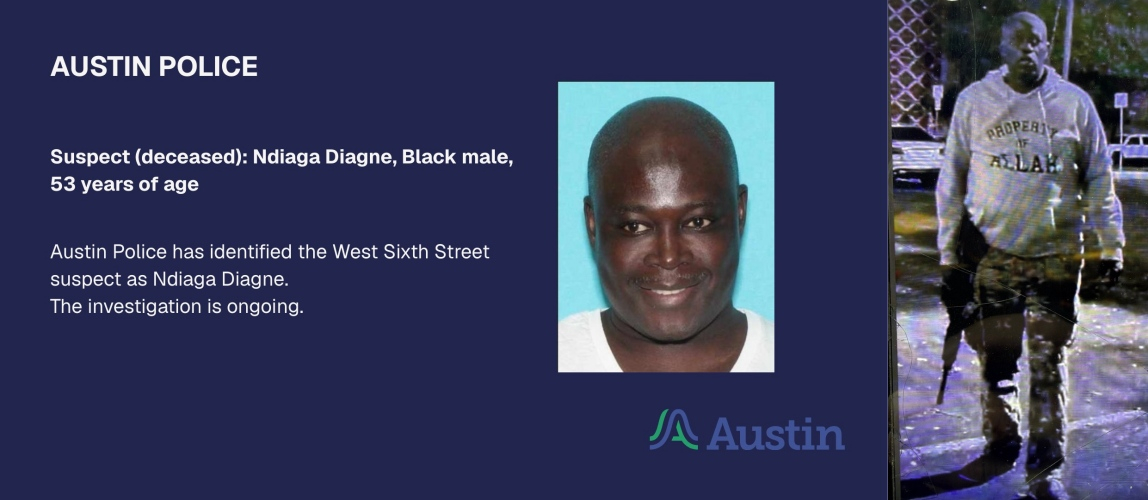 왼쪽은 미국 텍사스주 오스틴 경찰이 공개한 1일(현지시간) 오스틴 총격 사건 용의자 사진. 오른쪽은 X에 공유된 범행 당시로 추정되는 용의자 사진. /사진=오스틴 경찰·X