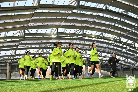 2026 AFC 여자 아시안컵 대비 훈련 중인 여자 축구대표팀. /사진=대한축구협회 제공