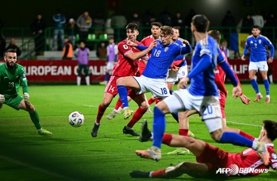 이탈리아-몰도바 경기 장면. /AFPBBNews=뉴스1