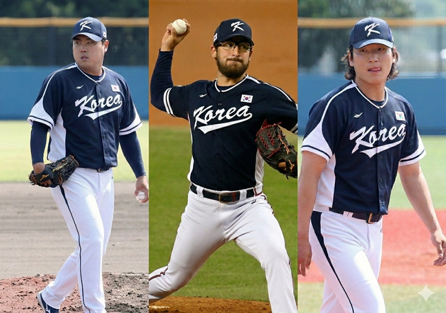 류현진(왼쪽부터), 데인 더닝, 곽빈. /사진=김진경 대기자, AFPBBNews=뉴스1 기반 인공지능 AI 활용 생성