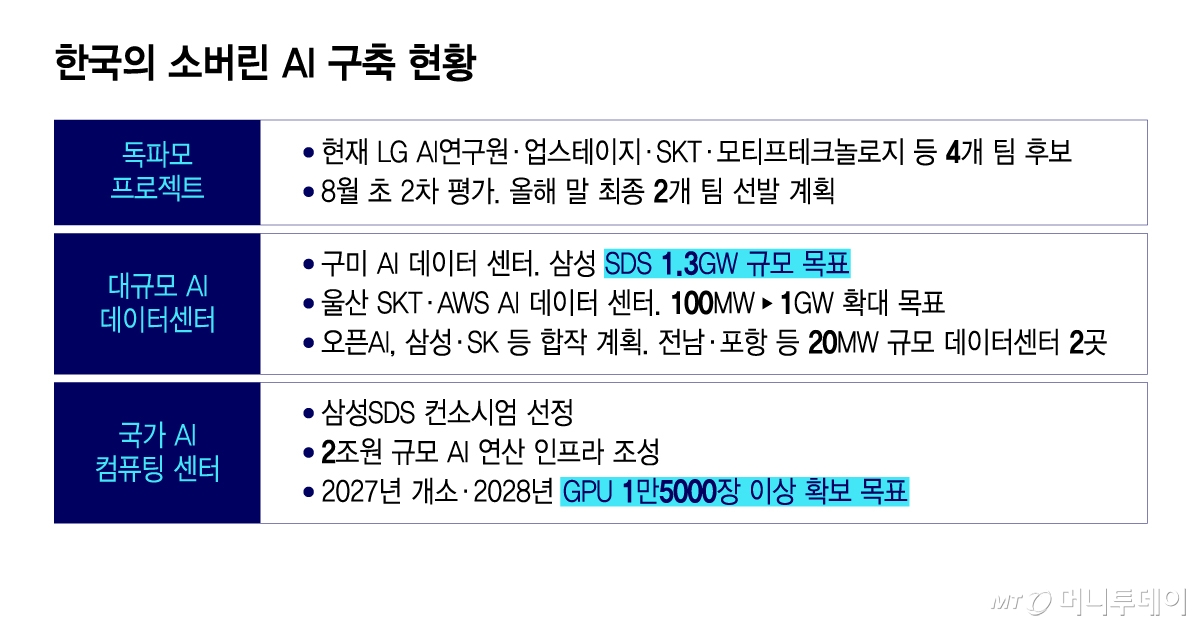 한국의 소버린 AI 구축 현황/그래픽=윤선정