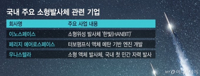 국내 주요 소형발사체 관련 기업/그래픽=김지영