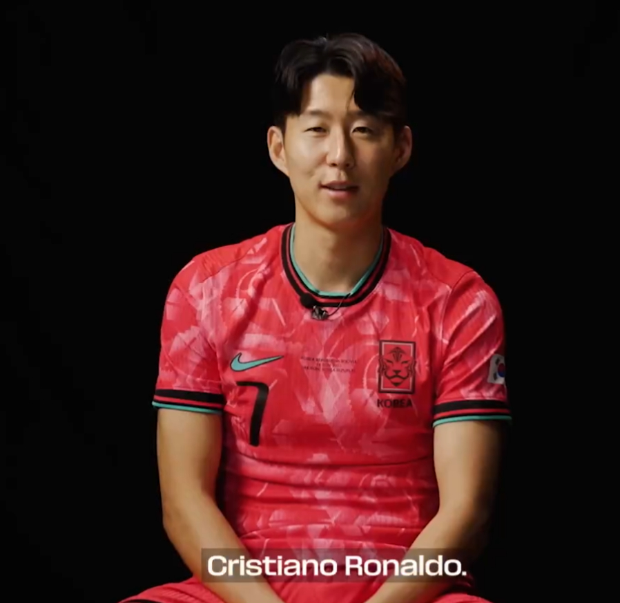 크리스티아누 호날두를 자신이 좋아하는 월드컵 레전드로 꼽은 손흥민. /사진=FIFA 월드컵 SNS 캡처