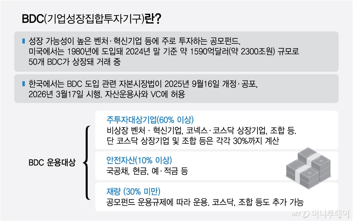 BDC(기업성장집합투자기구)란/그래픽=최헌정