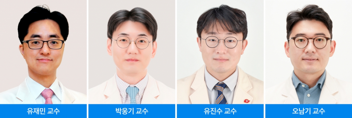 삼성서울병원 유방외과 유재민·박웅기 교수, 이식외과 유진수·오남기 교수 연구진. /사진제공=삼성서울병원