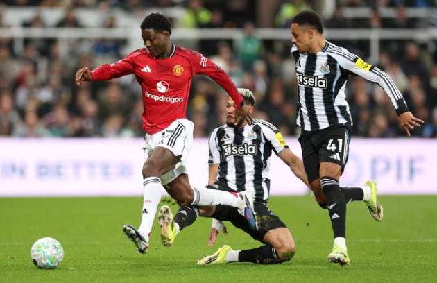 맨유-뉴캐슬 경기 장면. /사진=맨유 공식 SNS 갈무리