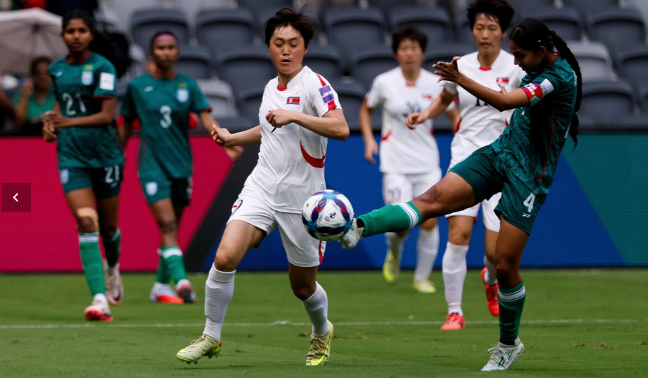 6일 열린 북한과 방글라데시의 2026 AFC 여자 아시안컵 경기 모습. /사진=AFC 제공