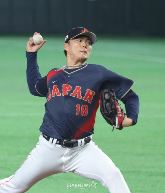 6일 대만전 선발투수로 나선 야아모토. /사진=강영조 선임기자