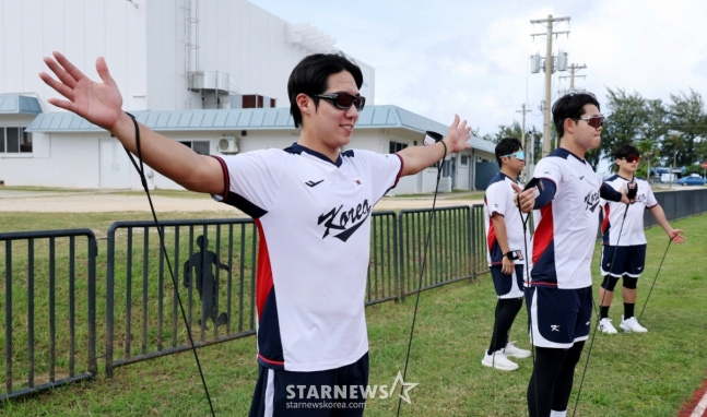 지난 1월 사이판 캠프에서 몸을 만들고 있었던 원태인의 모습. /사진=강영조 선임기자