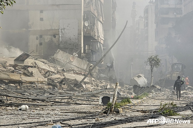 이란의 공습으로 폐허가 된 이란 상황. ㅇ/AFPBBNews=뉴스1