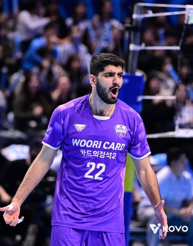 우리카드 알리가 득점 후 포효하고 있다. /사진=KOVO 제공
