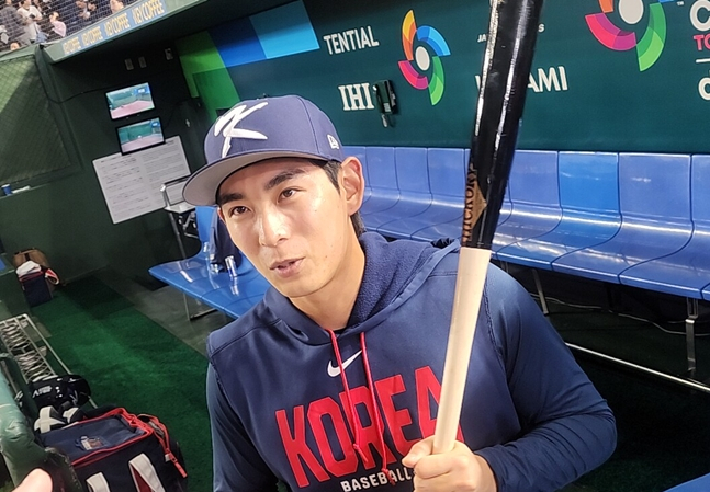 7일 한일전을 앞둔 이정후의 모습. /사진=박수진 기자