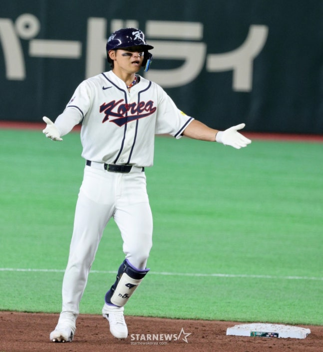 8회 극적인 동점을 만든 뒤 포효하는 김도영. /사진=강영조 선임기자