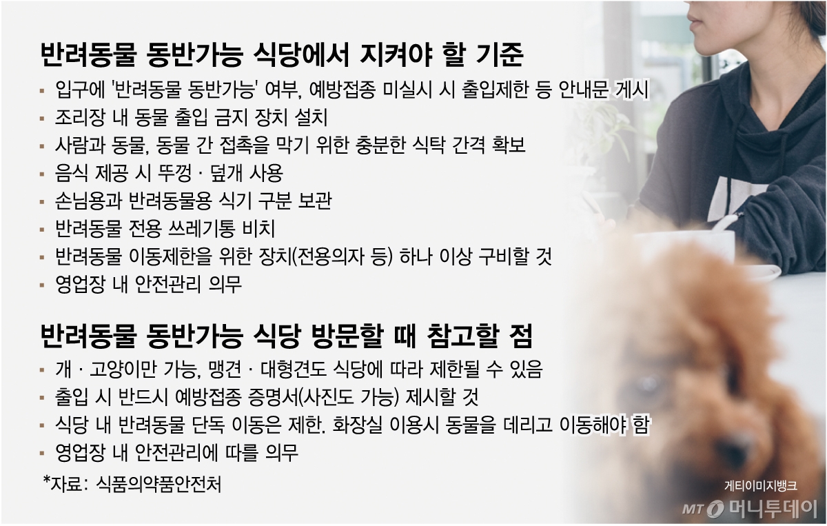 반려동물 동반가능 식당에서 지켜야 할 기준 외/그래픽=임종철