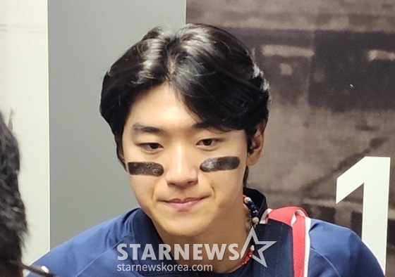 8일 대만전을 마친 뒤 취재진과 만난 김도영. /사진=박수진 기자