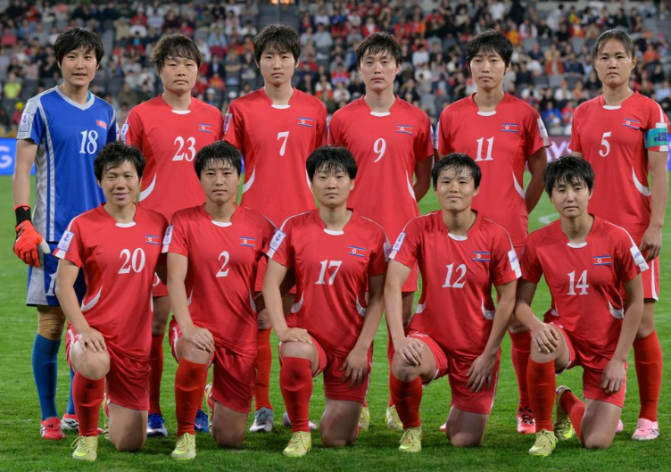 중국과 2026 아시아축구연맹(AFC) 여자 아시안컵 조별리그 3차전 경기에 출전한 북한 베스트 11. /사진=아시아축구연맹(AFC) 공식 홈페이지
