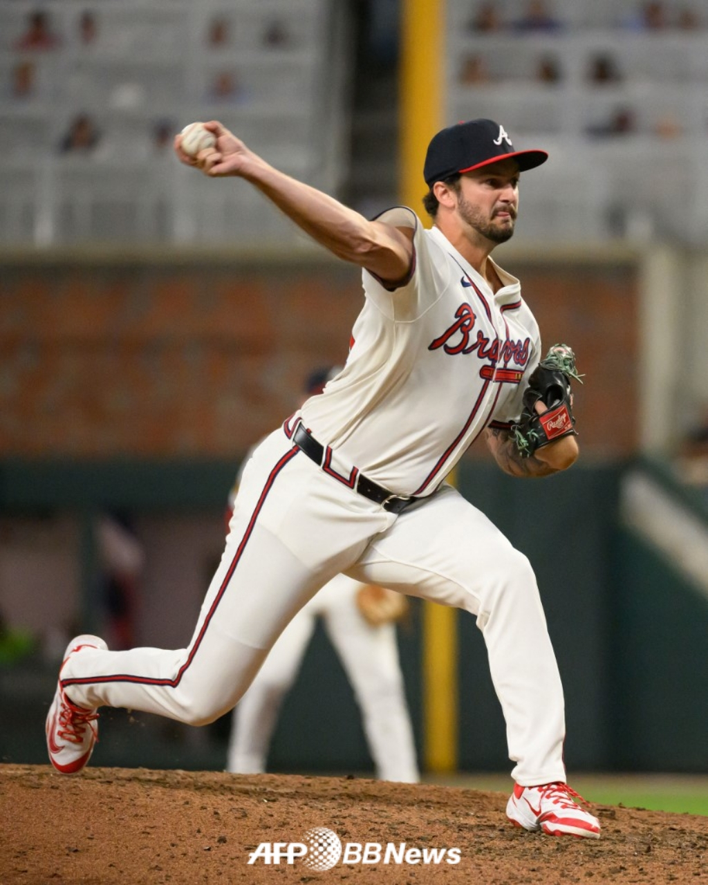 2025년 애틀랜타 브레이브스 시절 코너 시볼드의 투구 모습. /AFPBBNews=뉴스1