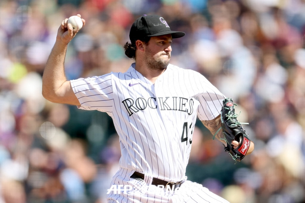 2023년 콜로라도 로키스에서 뛰던 시절 코너 시볼드의 모습. /AFPBBNews=뉴스1