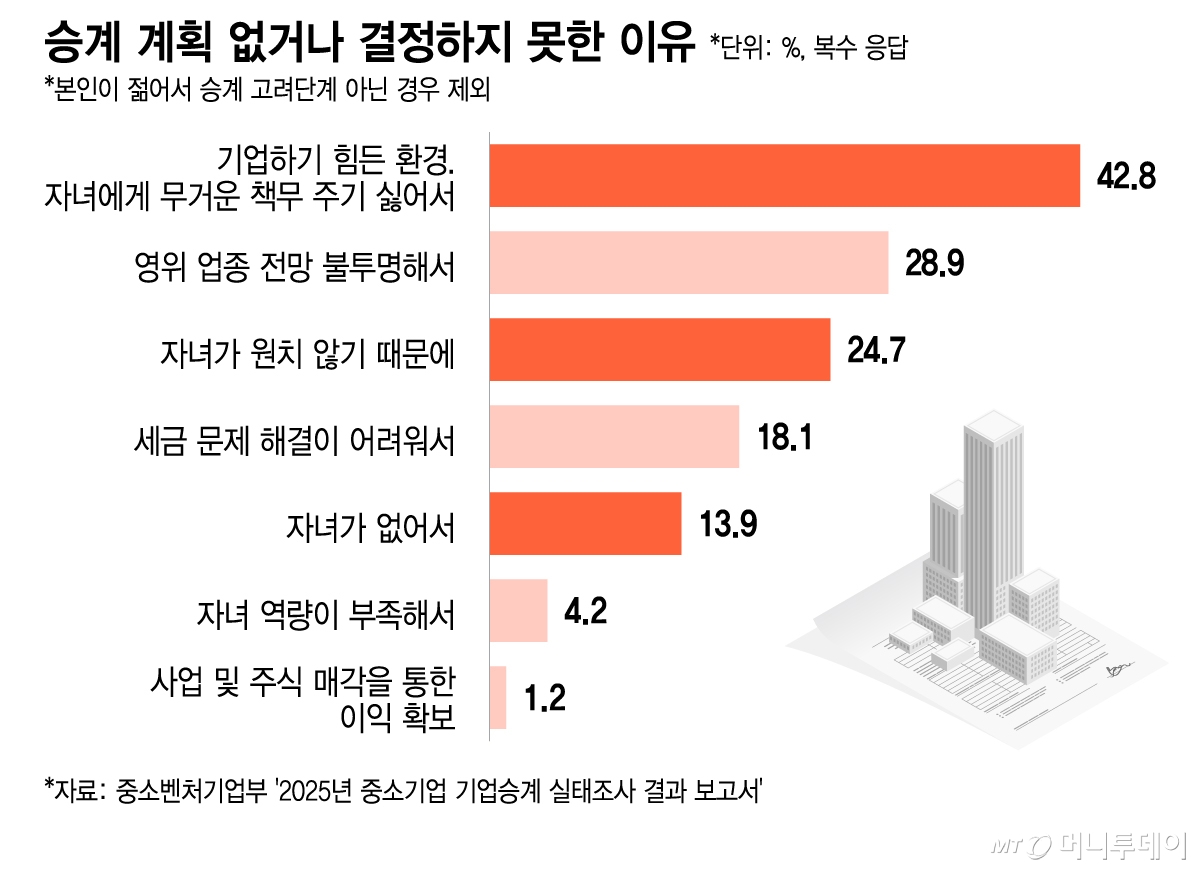 승계 계획 없거나 결정하지 못한 이유/그래픽=이지혜