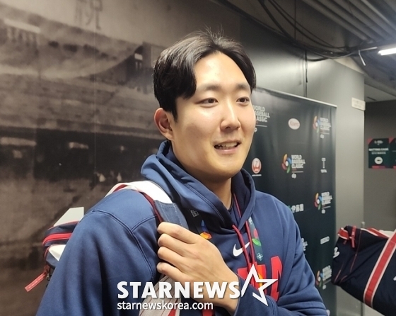 9일 호주전을 마친 뒤 손주영의 모습. /사진=박수진 기자