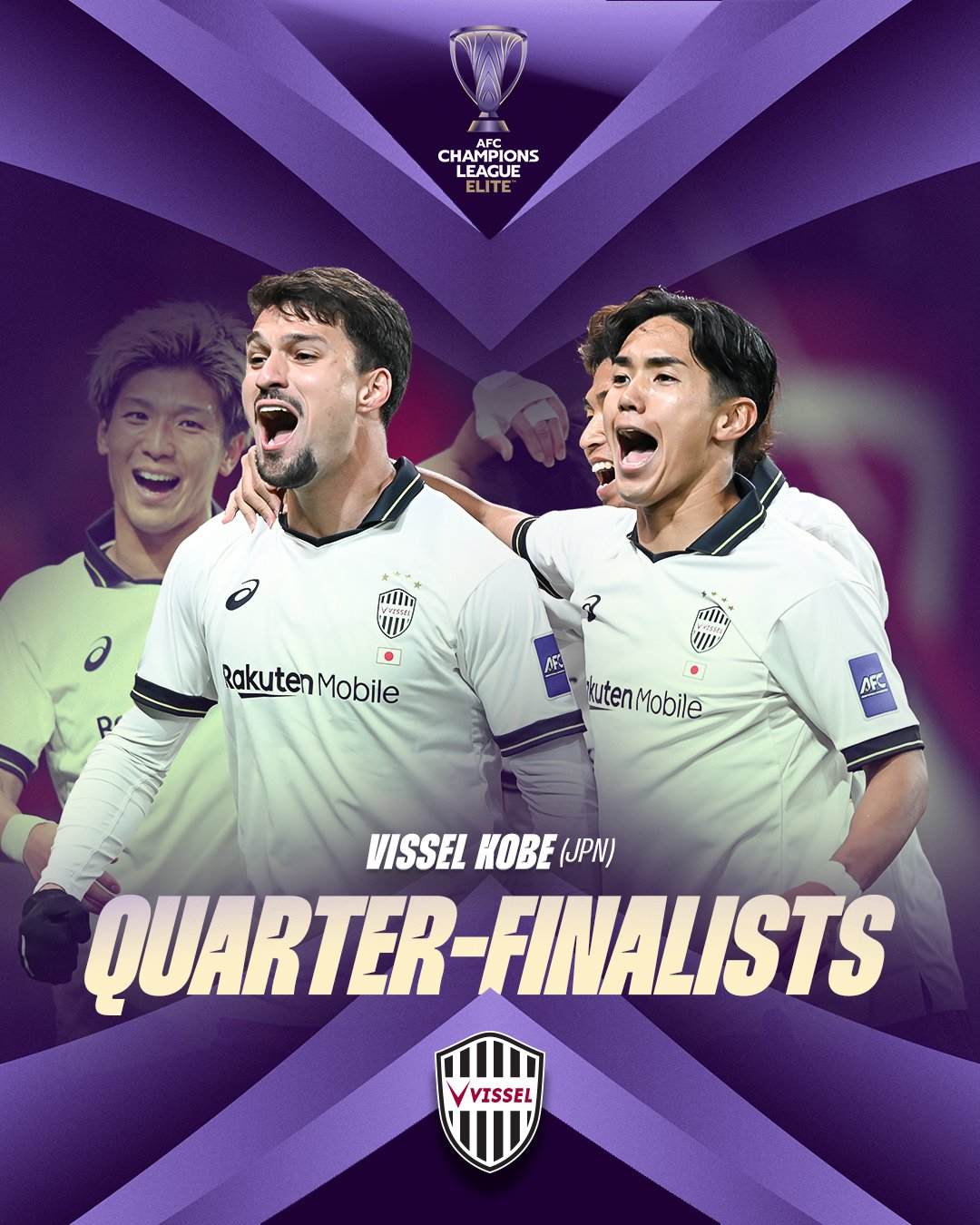 FC서울을 제치고 AFC 챔피언스리그 8강에 진출한 비셀 고베. /사진=AFC 제공