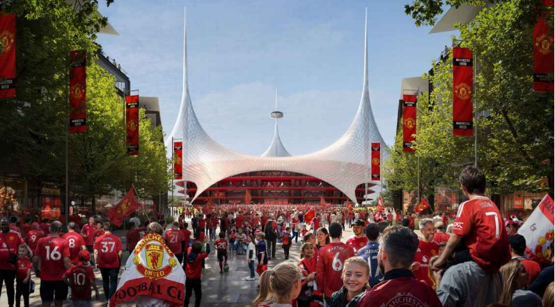 맨체스터 유나이티드 신축 구장 가상 이미지. /사진=포스터 플러스 파트너스 갈무리