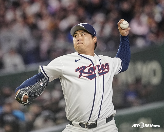 지난 8일 대만전에 나선 류현진. /AFPBBNews=뉴스1