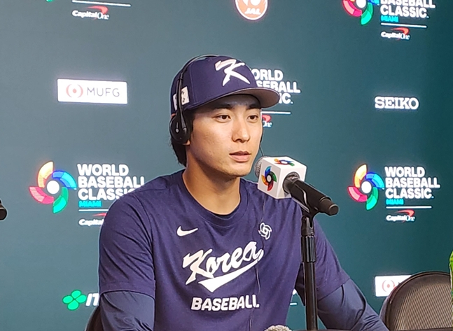 기자회견에 나선 이정후. /사진=박수진 기자