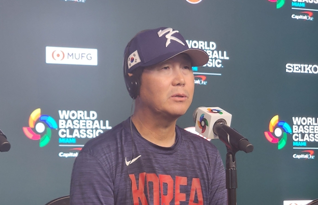 기자회견장에 나선 류지현 감독. /사진=박수진 기자