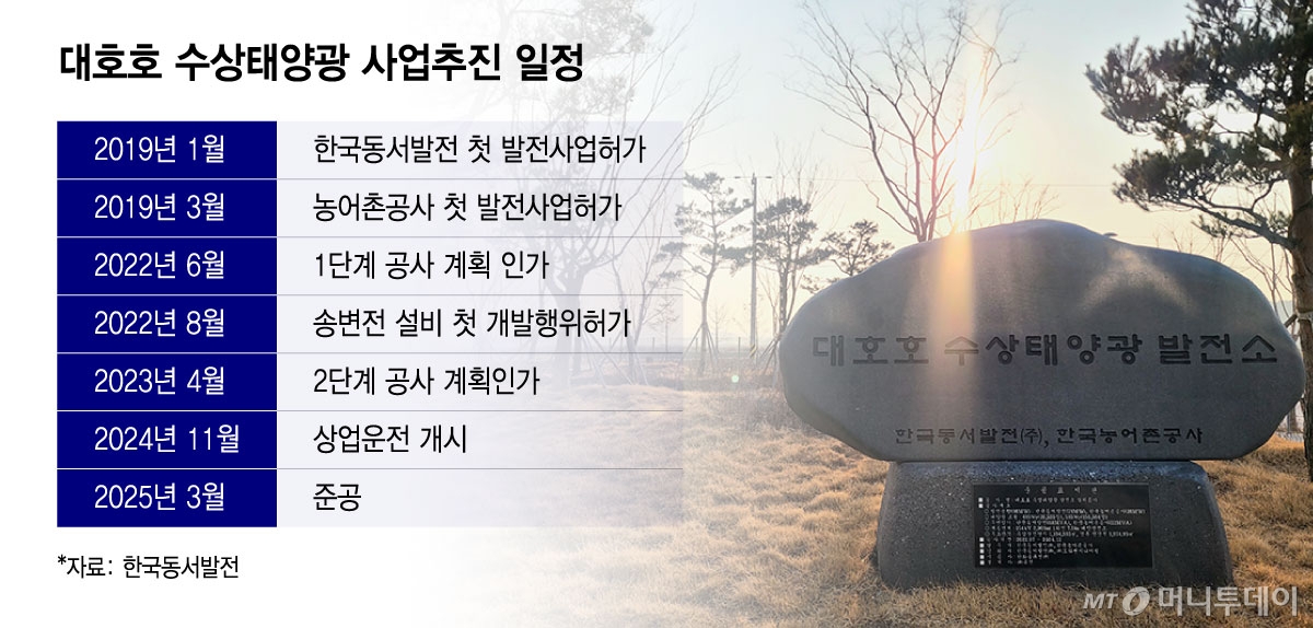 대호호 수상태양광 사업추진 일정/그래픽=윤선정