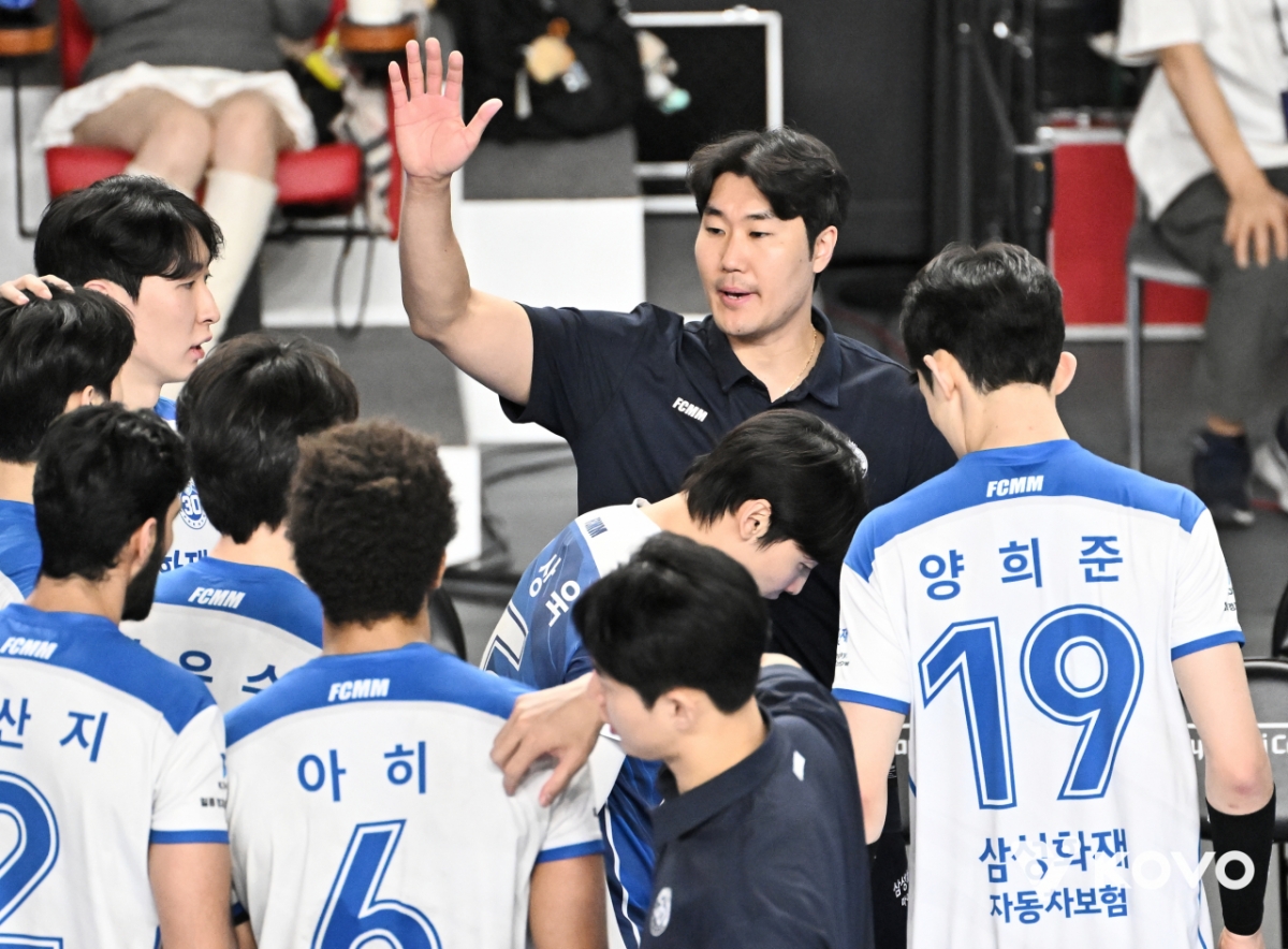 13일 천안유관순체육관에서 열린 현대캐피탈과 삼성화재의 경기 모습. /사진=한국배구연맹 제공