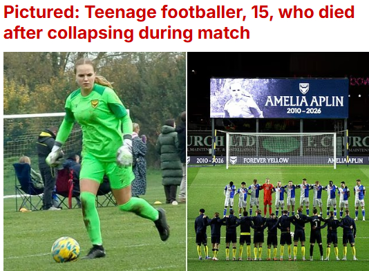 옥스포드 유나이티드 소속 유망주 선수 아멜리아 아플린(왼쪽). /사진=영국 데일리 메일 갈무리